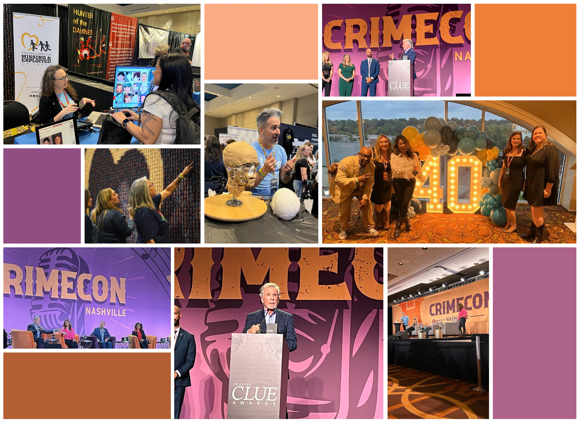 collage of photos from crimecon 2024