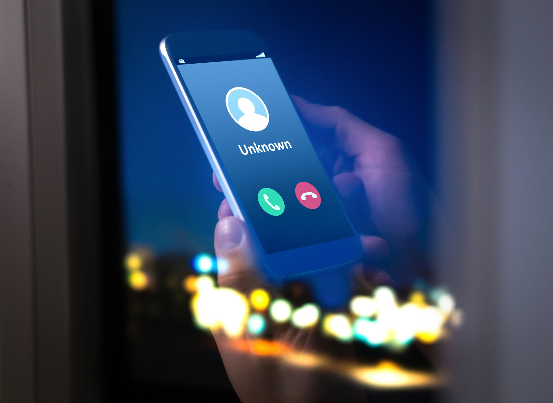 smartphone with unknown caller ringing