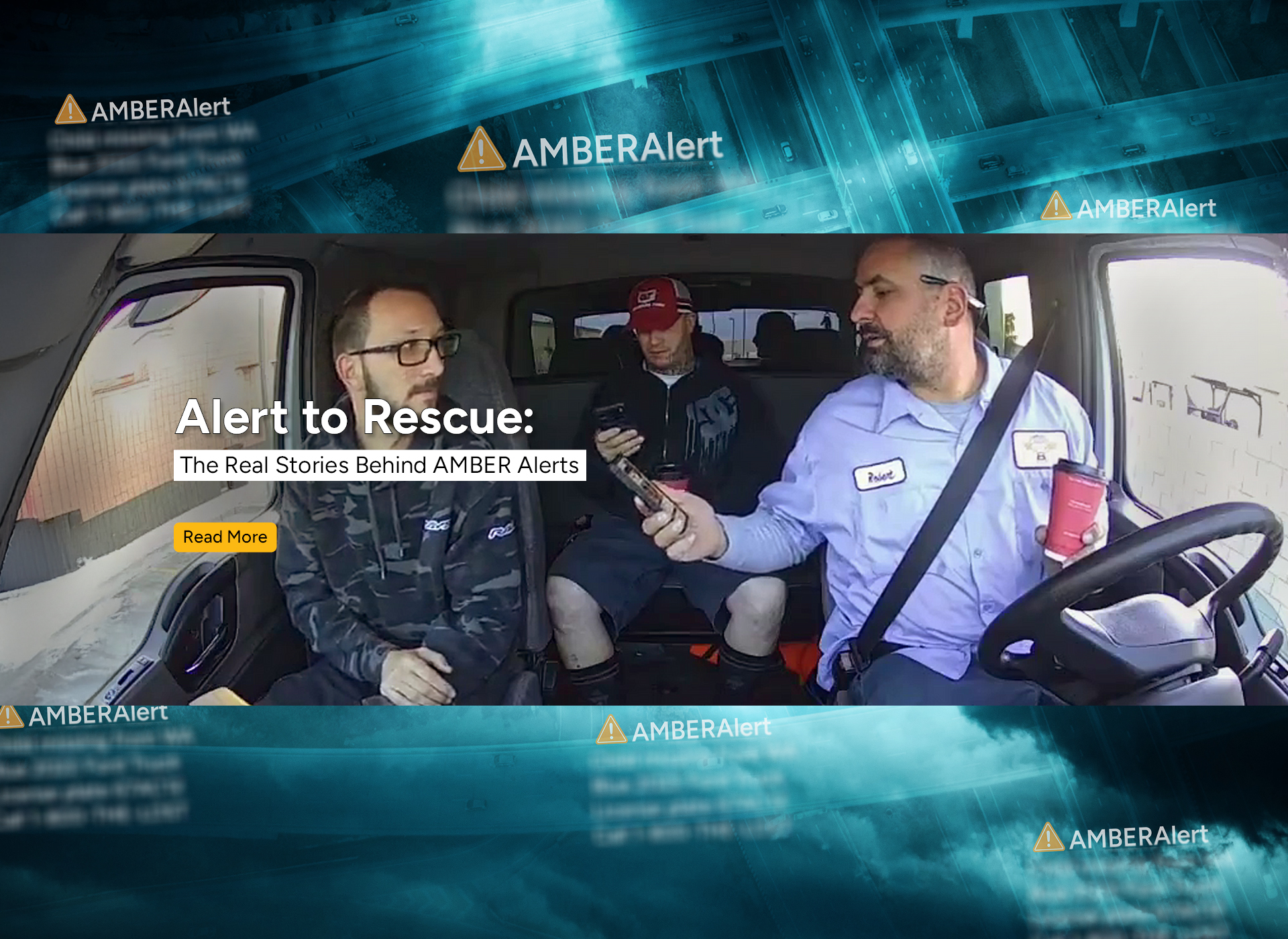 men sit in moving truck